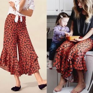 Anthropologie Virginie Ruffled Wide-leg Pants